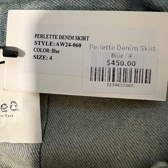 Sea Light Blue Embroidered Denim Midi Skirt - Picture 14 of 15